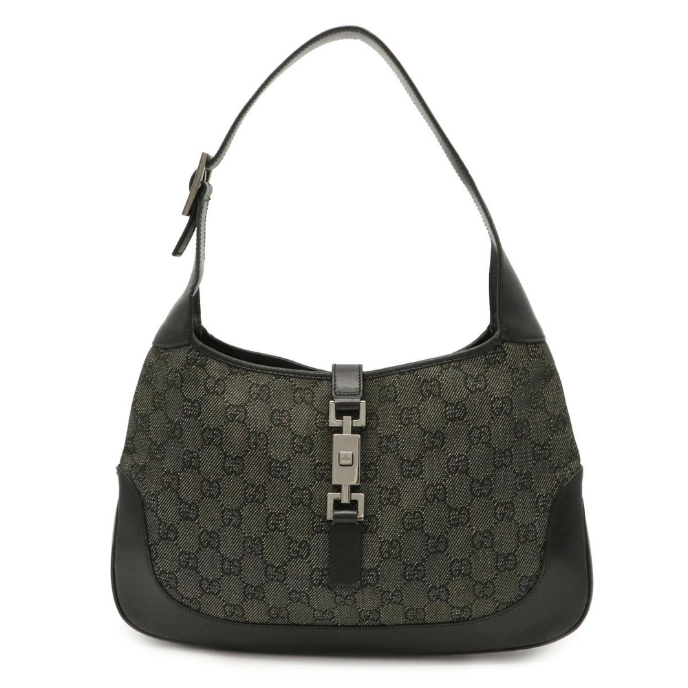 Gucci Jackie GG Canvas Hobo Bag Leather Black